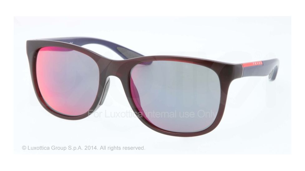Prada PS03OS Progressive Prescription Sunglasses PS03OS-SL89Q1-55 - Lens Diameter 55 mm, Frame Color Bordeaux Demi Shiny