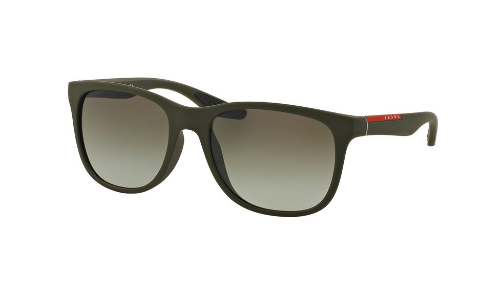 Prada PS03OS Progressive Prescription Sunglasses PS03OS-UBW4M1-55 - Lens Diameter 55 mm, Frame Color Green Rubber