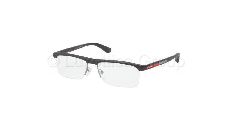 Prada PS04CV Progressive Prescription Eyeglasses 1BO1O1-5516 - Gunmetal Demi Shiny Frame