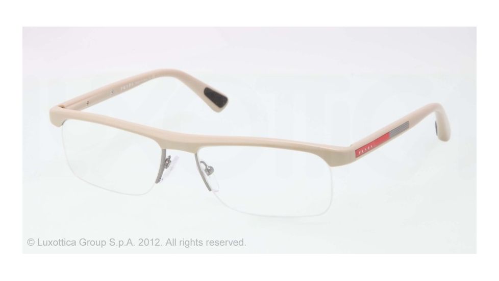Prada PS04CV Progressive Prescription Eyeglasses OAG1O1-55 - Beige Demi Shiny Frame
