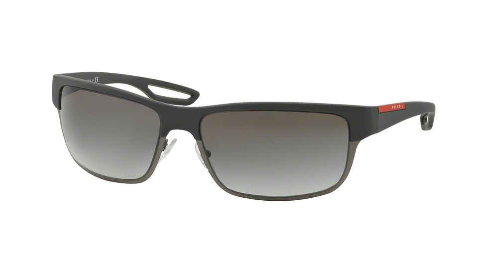 Prada PS50QS Sunglasses TIG0A7-64 - Grey Rubber/Matte Gunmetal Frame, Grey Gradient Lenses