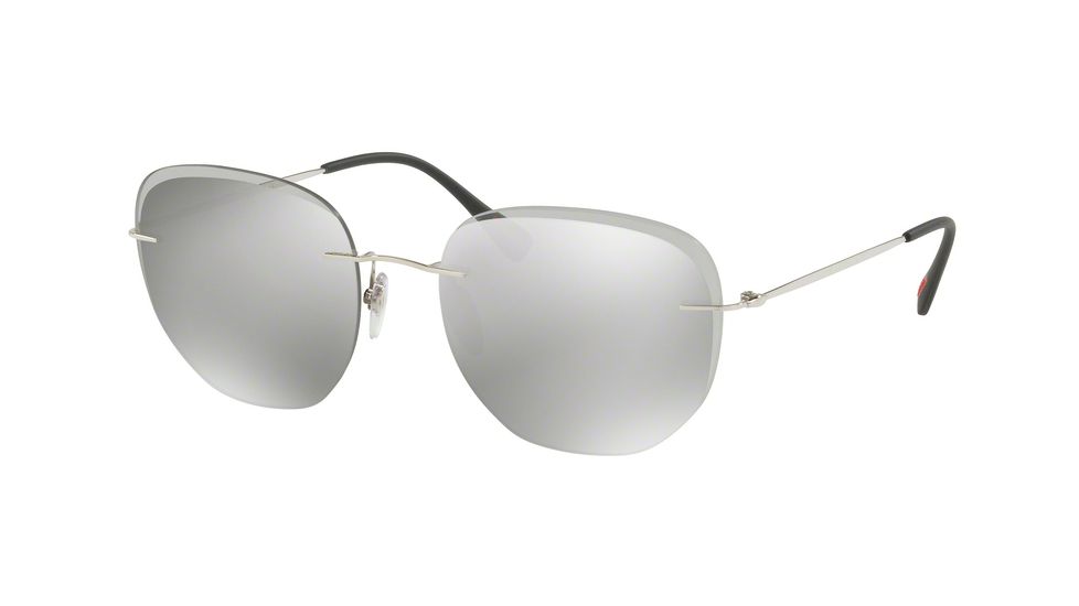 Prada PS50TS Single Vision Prescription Sunglasses PS50TS-1BC125-57 - Lens Diameter 57 mm, Frame Color Silver