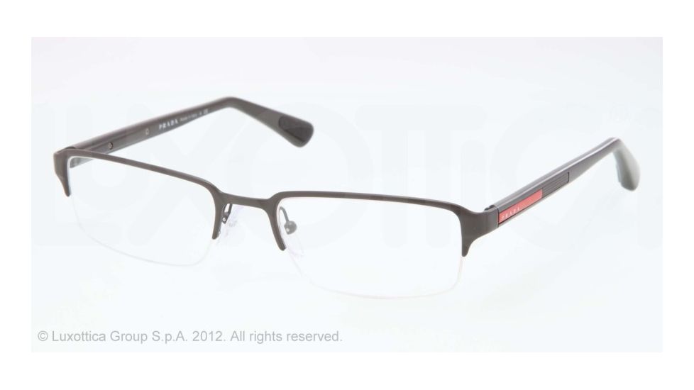 Prada PS51DV Progressive Prescription Eyeglasses QFH1O1-54 - Brown Demi Shiny Frame