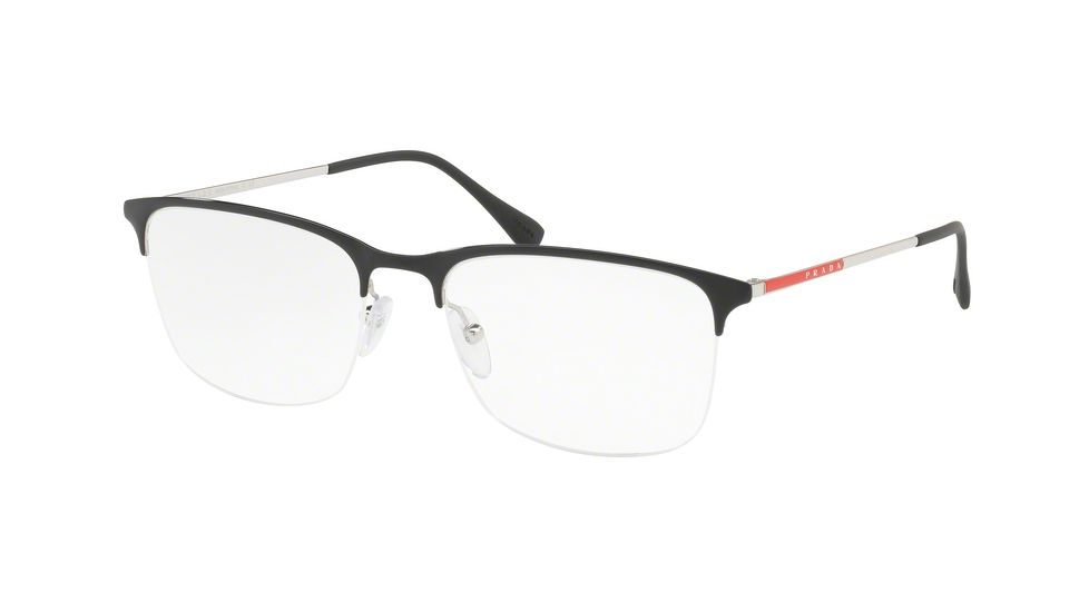 Prada PS54IV Single Vision Prescription Eyeglasses, 53mm, Top Black/silver, PS54IV-1AB1O1-53-SV