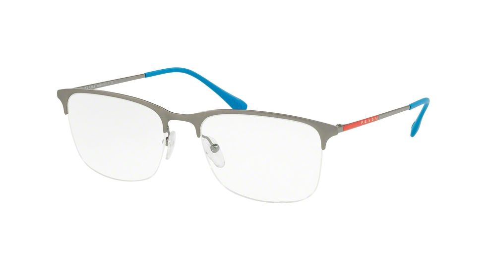 Prada PS54IV Single Vision Prescription Eyeglasses 7CQ1O1-53 - Top Matte Gunmetal/gunmetal Frame