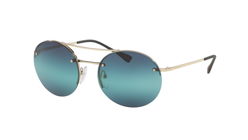 Prada PS54RS Sunglasses ZVN5T2-56 - Pale Gold Frame, Blue Gradient Lenses