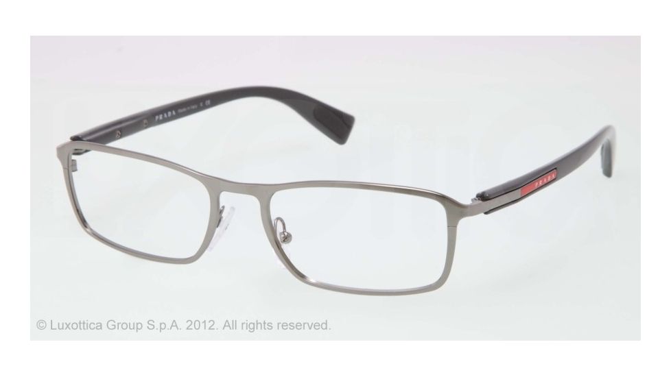 Prada PS55DV Bifocal Prescription Eyeglasses OAQ1O1-52 - Top Gumetal On Dark Gray