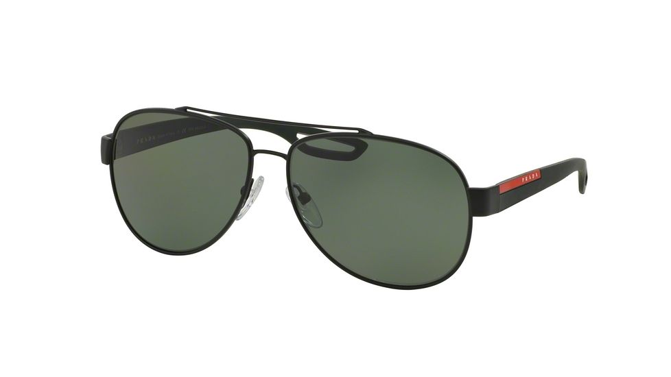 Prada PS55QS Single Vision Prescription Sunglasses PS55QS-DG05X1-59 - Lens Diameter 59 mm, Frame Color Black Rubber