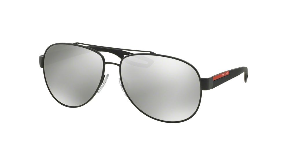 Prada PS55QS Single Vision Prescription Sunglasses PS55QS-TIG2B0-62 - Lens Diameter 62 mm, Frame Color Grey Rubber