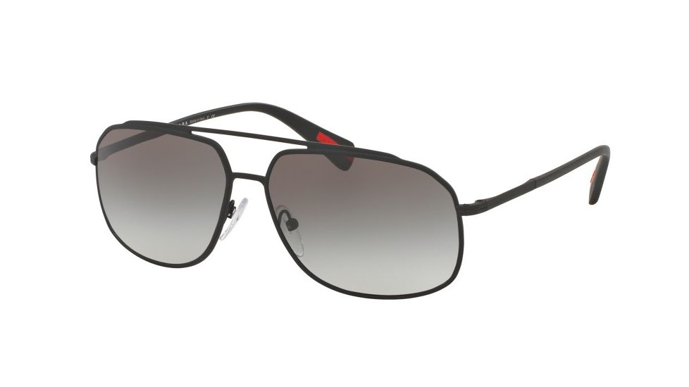 Prada PS56RS Sunglasses DG00A7-60 - Black Rubber Frame, Grey Gradient Lenses