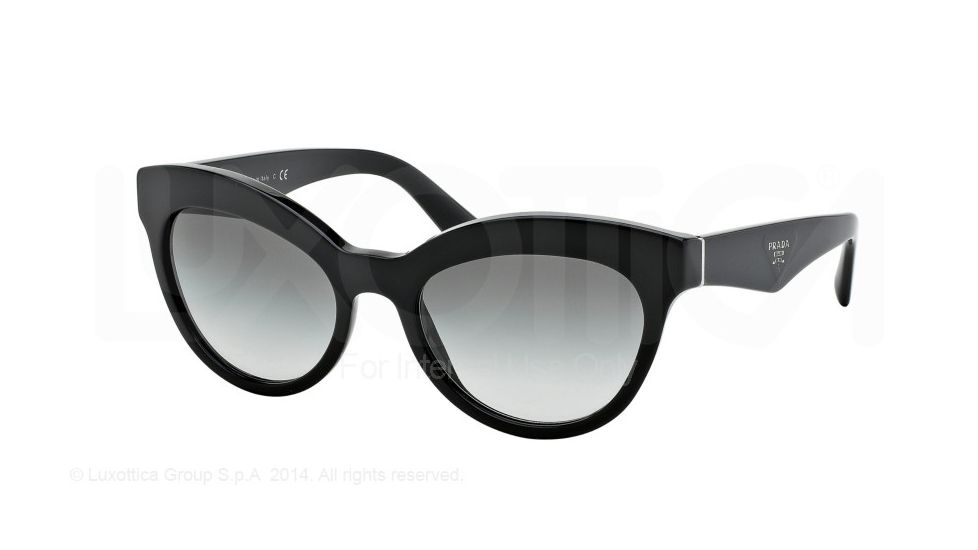 Prada TRIANGLE PR23QS Sunglasses 1AB0A7-53 - Black Frame, Grey Gradient Lenses
