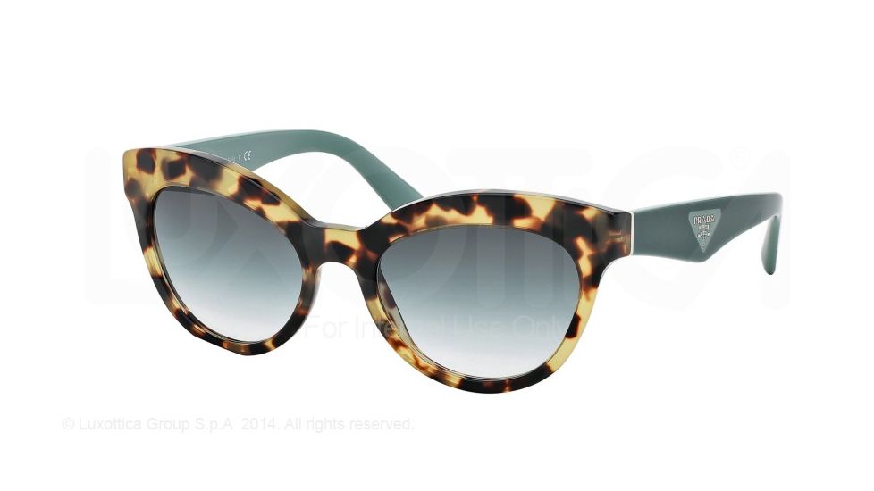 Prada TRIANGLE PR23QS Sunglasses 7S01E0-53 - Medium Havana Frame, Green Gradient Lenses