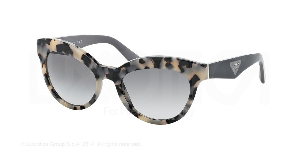 Prada TRIANGLE PR23QS Sunglasses KAD3M1-53 - White Havana Frame, Grey Gradient Lenses