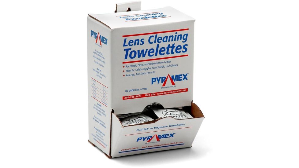 Pyramex 100 Individually Packaged Lens Cleaning Towelettes LCT100