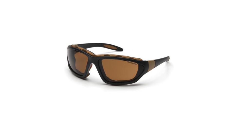 Carhartt Spokane Safety Glasses, Sandstone Bronze Lens w/ Black Frame, CHB318D