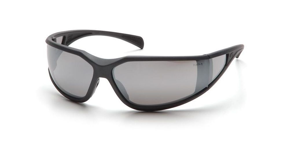 Pyramex Exeter Safety Eyewear - Silver Mirror Anti-Fog Lens, Charcoal Gray Frame SCG5170DT