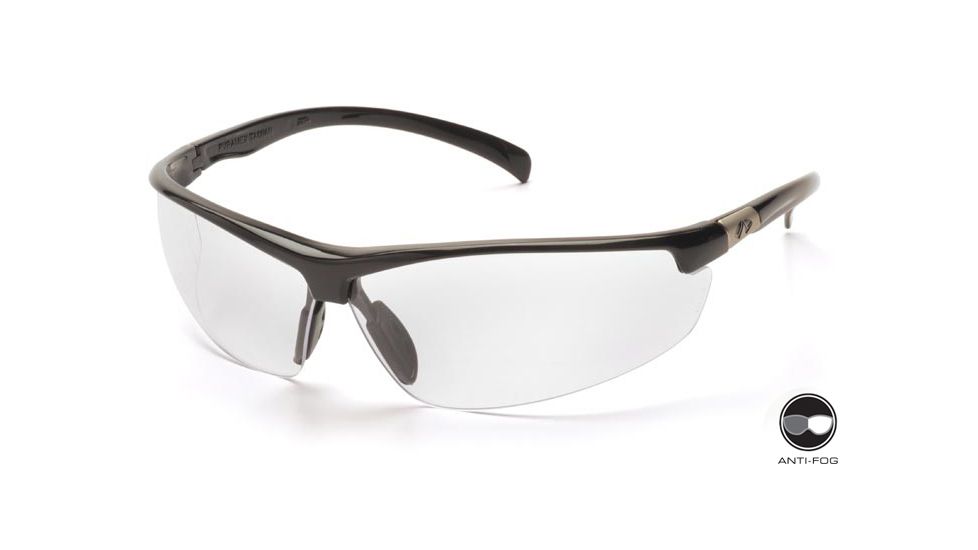 Pyramex Forum Safety Glasses - Black Frame, Clear Anti-Fog Lens