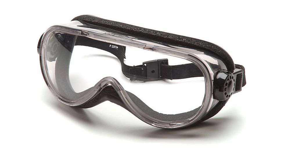 Pyramex Goggles with Clear Anti-Fog with Foam Padding Lens Chem Splash Frame G404T