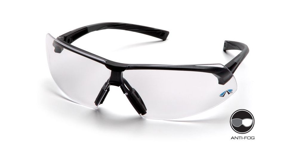 Pyramex Onix Safety Eyewear - Clear Anti-Fog Lens, Black Frame SB4910ST