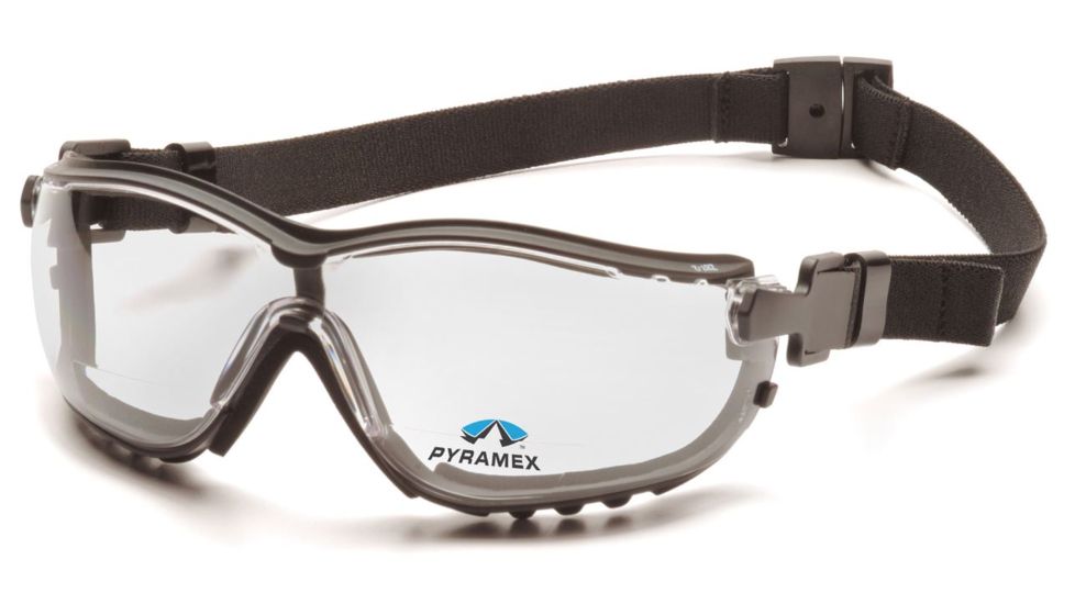 Pyramex V2G Reader Safety Goggles,Clear Anti-Fog + 2.5 lens, Black Frames GB1810STR25