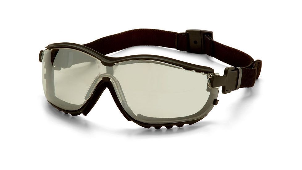 Pyramex V2G Safety Glasses - Indoor/Outdoor Mirror Anti-Fog Lens, Black Frame GB1880ST