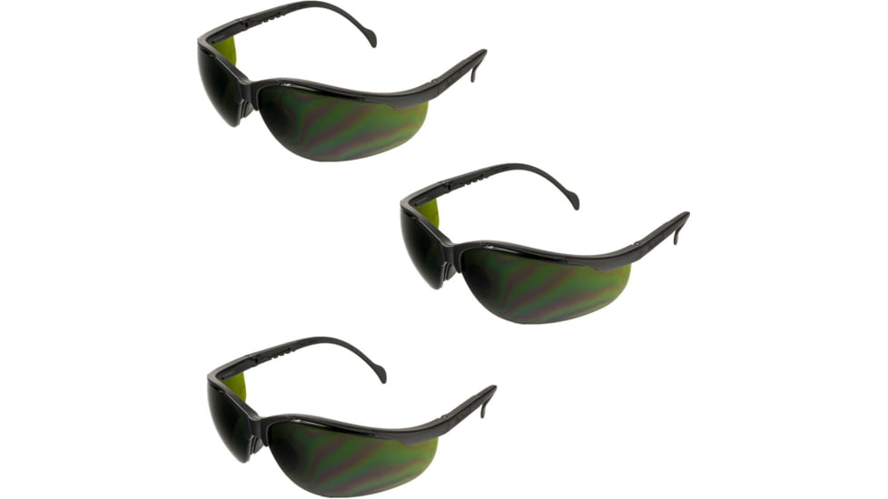 Pyramex Venture II Safety Glasses - 5.0 IR Filter Lens, Black Frame, Pack of 3