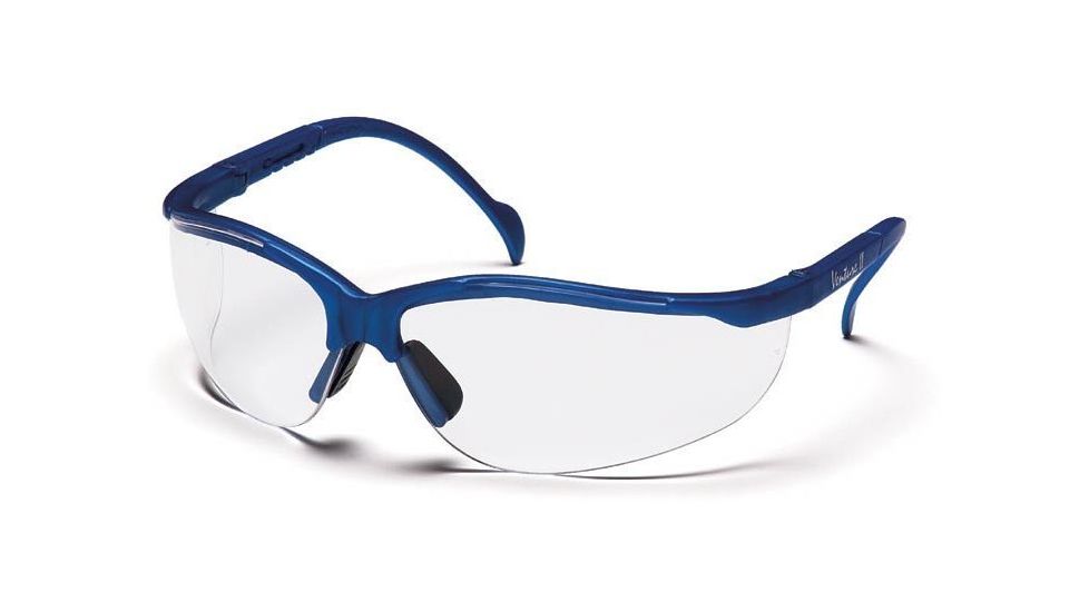 Pyramex Venture II Safety Glasses - Clear Lens, Metallic Blue Frame SMB1810S