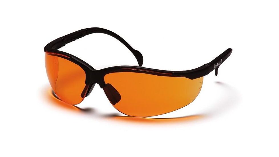 Pyramex Venture II Safety Glasses - Orange Lens, Black Frame SB1840S