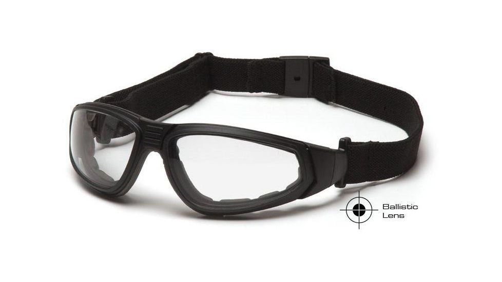 Pyramex XSG Military Glasses - Clear Ballistic Anti-Fog Lens, Black Frame GB4010BST