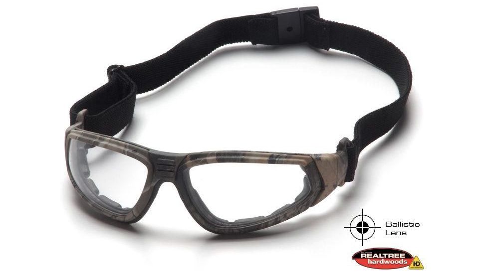 Pyramex XSG Shooting Glasses - Clear Ballistic Anti-Fog Lens, Real Tree HW Frame GC4010BST