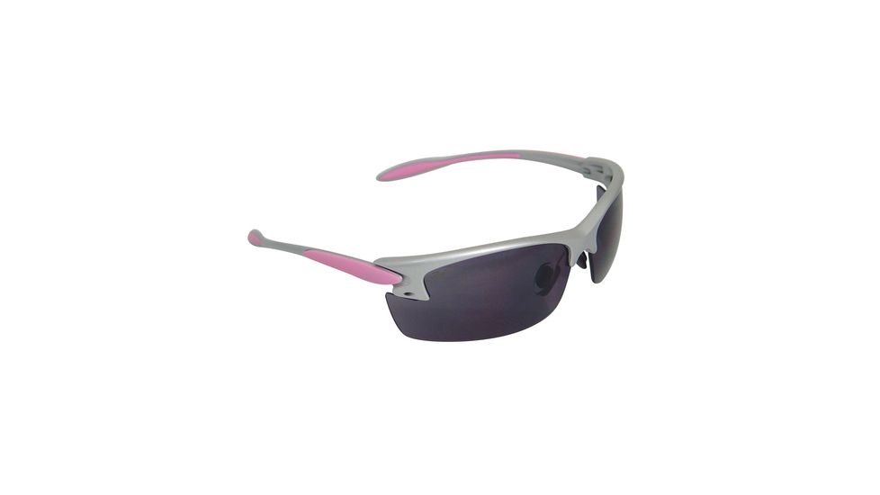 Radians Women's Shooting Glasses Smoke Lens With Silver/Pink Frame