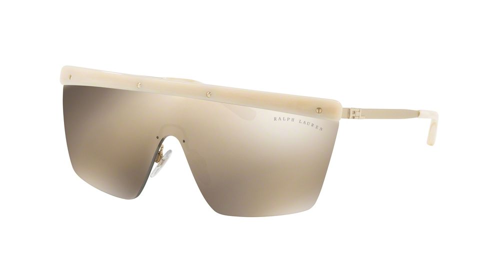 Ralph Lauren RL7056 Sunglasses 91696G-40 - Matte Light Gold Frame, Super Mirror Gold Lenses