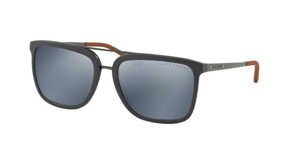 Ralph Lauren RL8164 Sunglasses 5635Y6-58 - Matte Grey Frame, Matte Mirror Grey Lenses