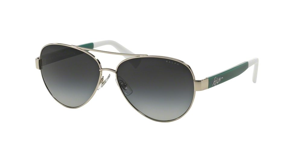 Ralph RA4114 Sunglasses 308911-58 - Silver/Turquoise Frame, Grey Gradient Lenses