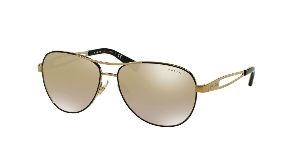 Ralph RA4115 Sunglasses 31006E-58 - Black/Gold Frame, Gold Mirror Lenses