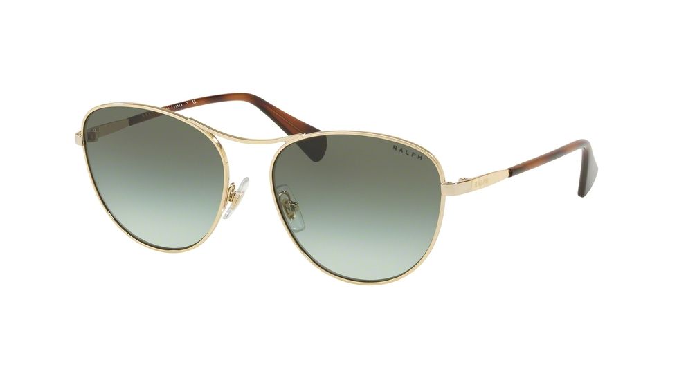 Ralph RA4126 Sunglasses 91168E-57 - Light Gold Frame, Green Gradient Dark Green Lenses