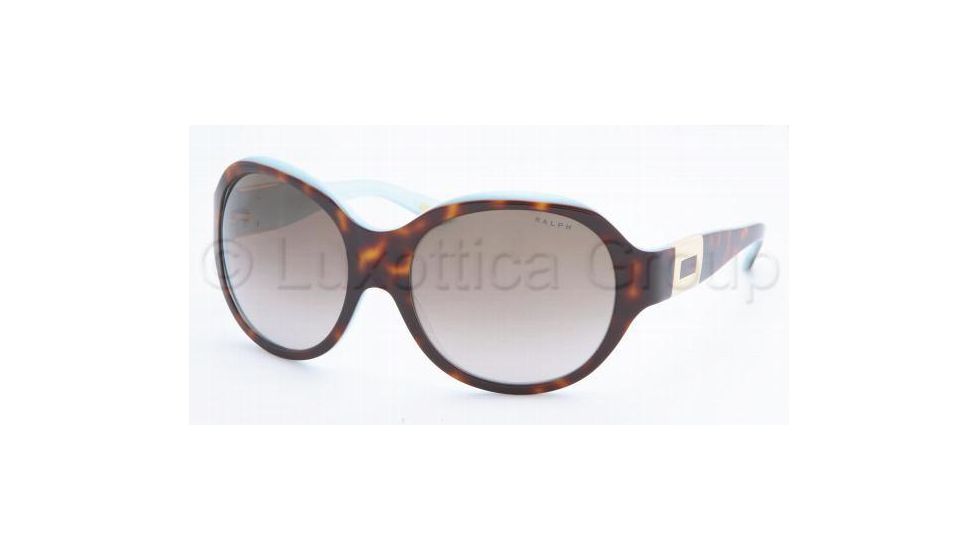 Ralph RA5053 Sunglasses Styles Light Tort/Turquoise Frame w/ Brown Gradient 58 mm Diameter Lenses, 601-13-5817