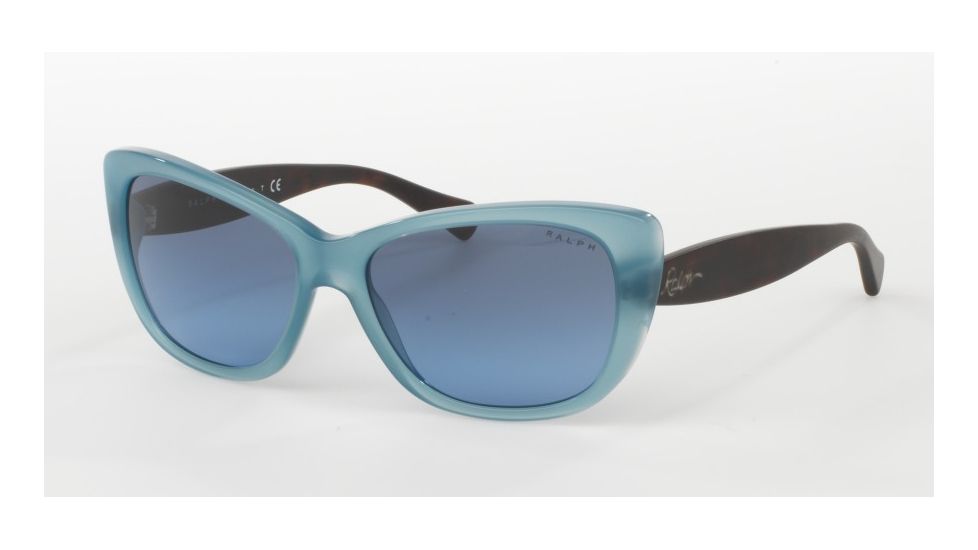 Ralph RA5190 Sunglasses 13758F-56 - Aqua/Satin Dark Tortosie Frame, Blue Grey Gradient Lenses