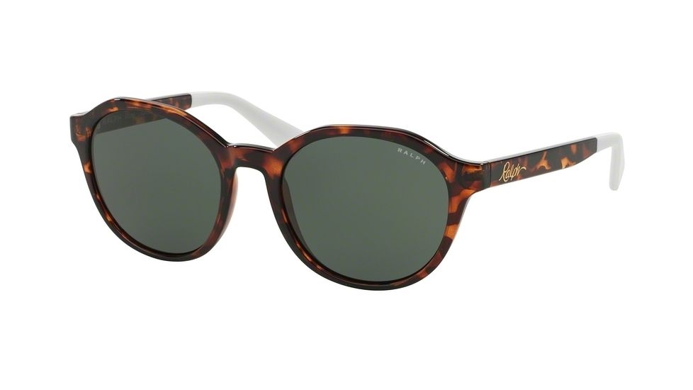 Ralph RA5193 Sunglasses 137871-54 - Dark Tortoise Frame, Green Solid Lenses