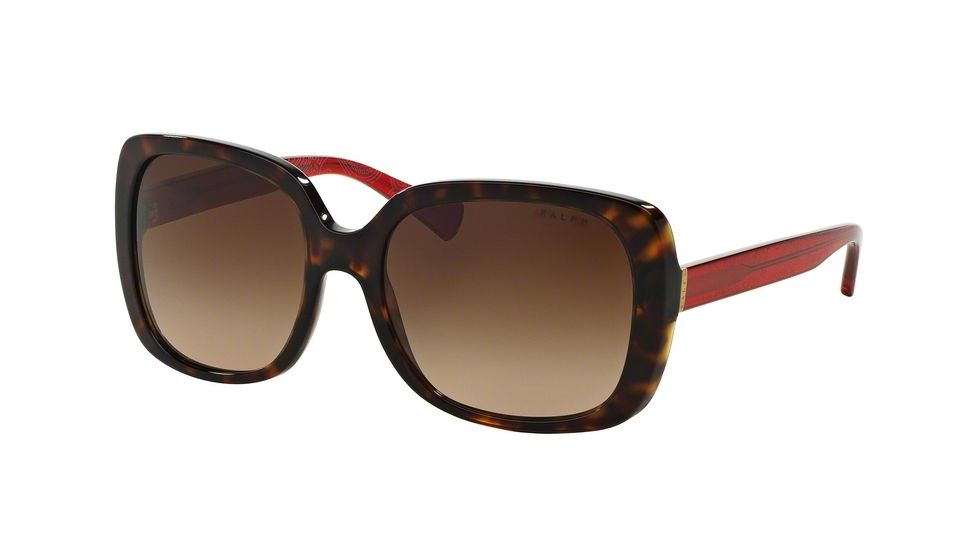 Ralph RA5198 Sunglasses 142913-56 - Dark Tortoise/red Bandana Frame, Brown Gradient Lenses