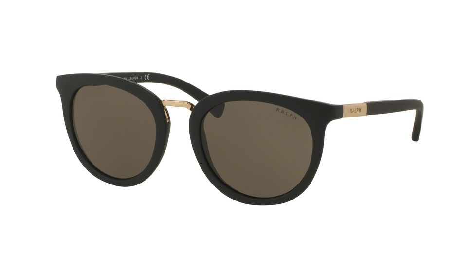 Ralph RA5207 Sunglasses 105873-52 - Matte Black Frame, Smoke Solid Lenses