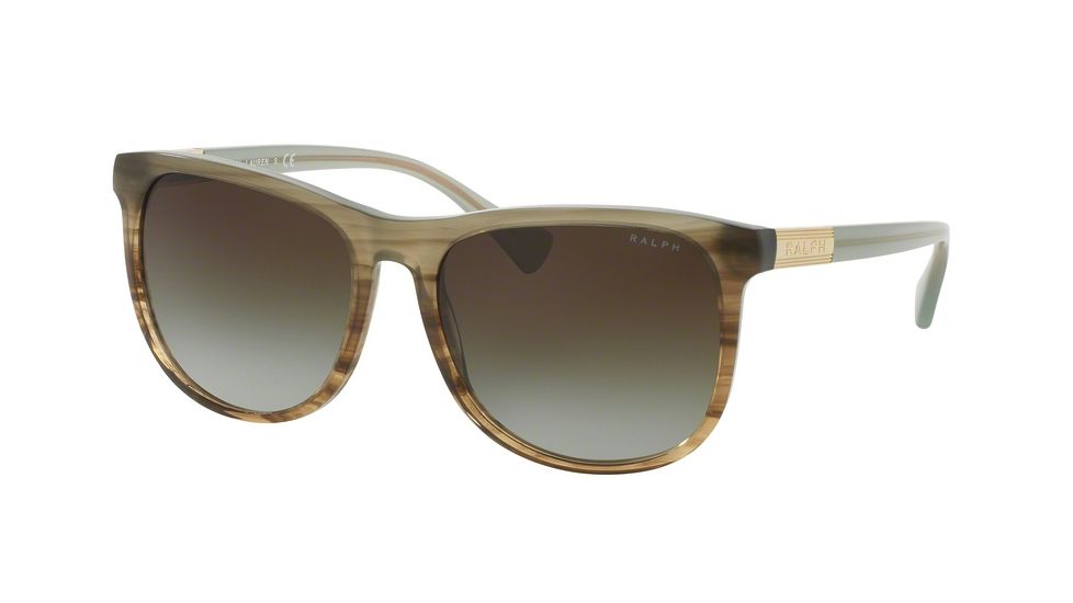 Ralph RA5224 Sunglasses 16267Z-58 - Olive Horn Gradient/ Olive Hrn Frame, Green Gradient Lenses