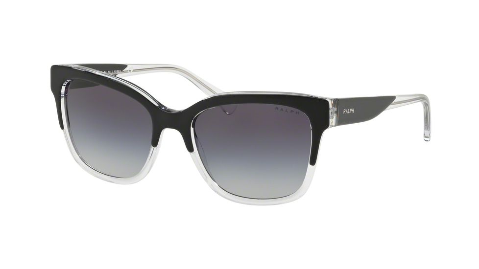 Ralph RA5247 Sunglasses 56958G-55 - Top Black / Crystal Frame, Gradient Grey Lenses