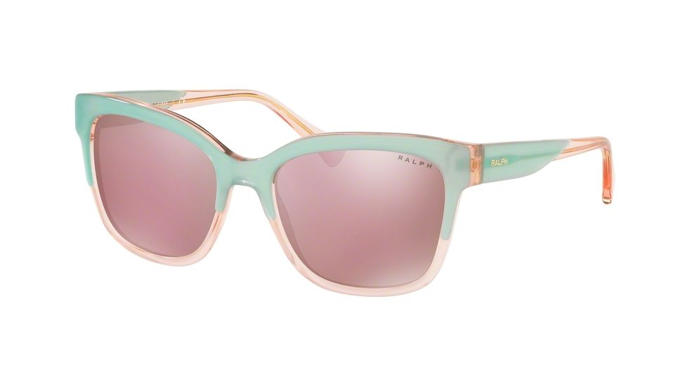 Ralph RA5247 Sunglasses 57231T-55 - Top Green/Light Rose Frame, Rose Flash Gold Lenses