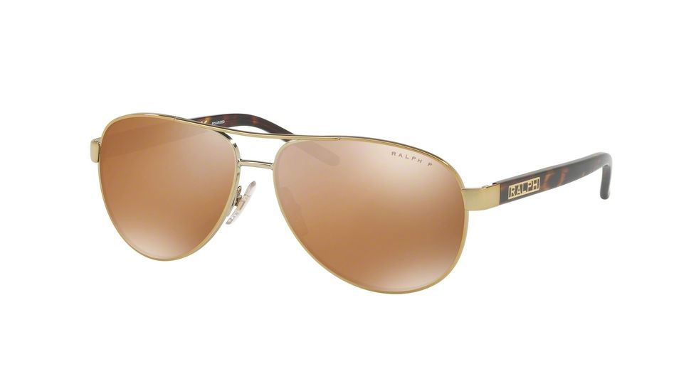 Ralph Sunglasses RA4004 1012T-59 - Gold Frame, Gold Mirror Polarized Lenses