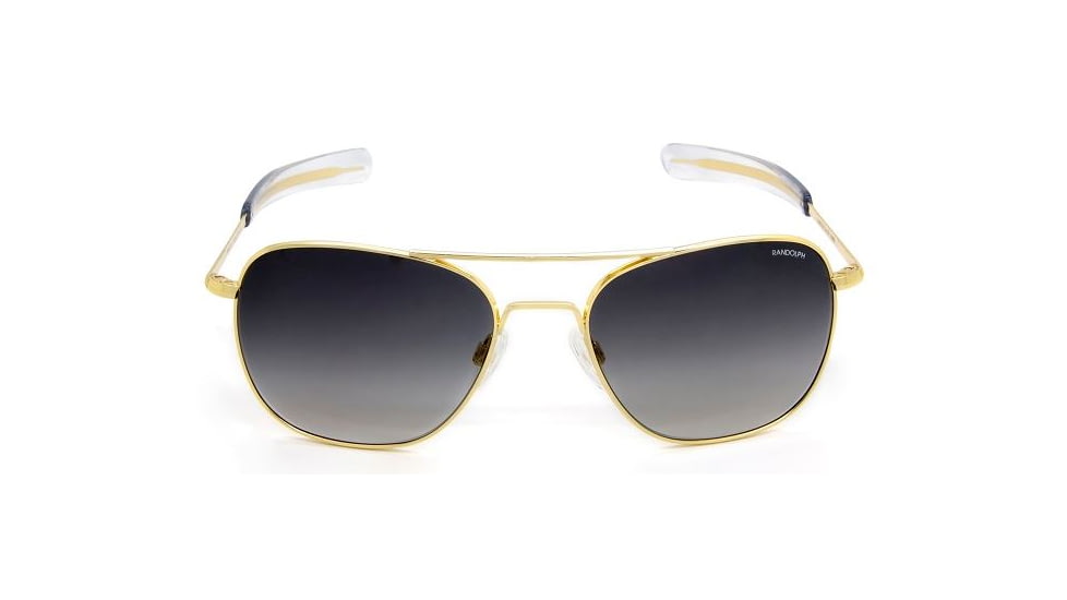 Randolph Aviator 23K Gold Frame, Gray Gradient Nylon Lens, 23K Gold Frame, 55MM AF51603-NY