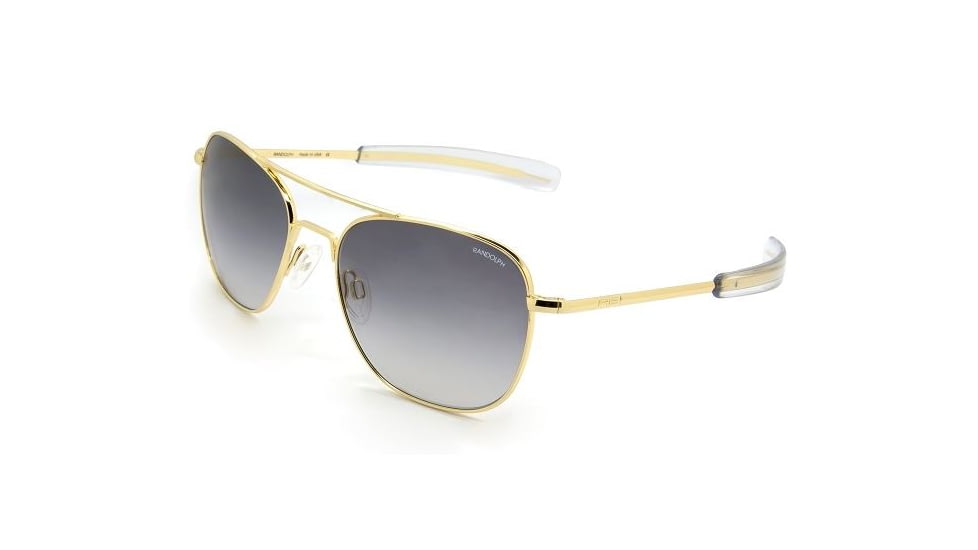 Randolph Aviator 23K Gold Frame, Gray Gradient Nylon Lens, 23K Gold Frame, 55MM AF51603-NY