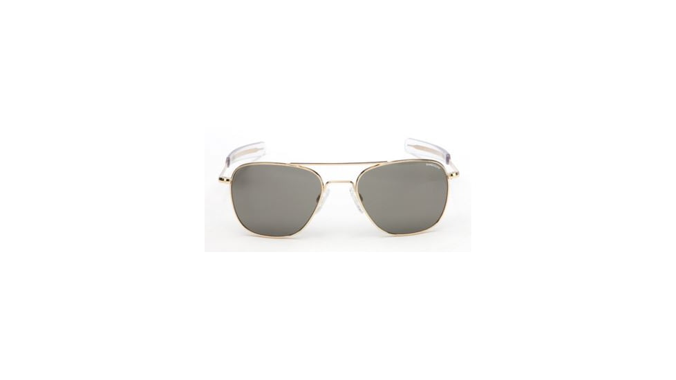 Randolph Aviator 23K Gold Frame, Gray Polarized Glass Lens, 23K Gold Frame, 55MM AF51634