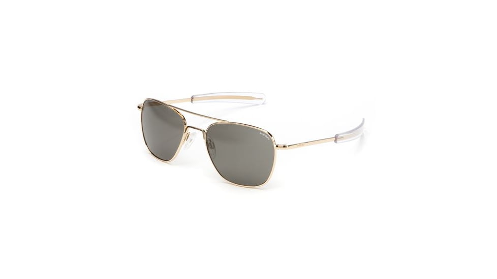 Randolph Aviator 23K Gold Frame, Gray Polarized Glass Lens, 23K Gold Frame, 55MM AF51634