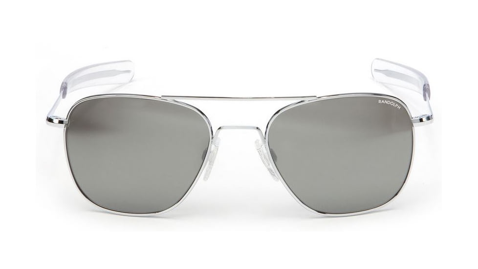 Randolph Aviator Bright Chrome Frame, Gray Flash Mirror Glass Lens, Bright Chrome Frame, 52MM AF23663